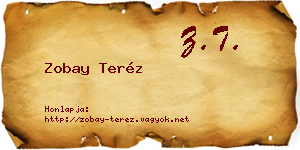 Zobay Teréz névjegykártya